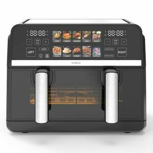 Friteuza cu aer cald Samus AF9BIG-S2500DW, 9 l, 2500 W, Timer 0-60 minute, 10 programe presetate (Negru) imagine