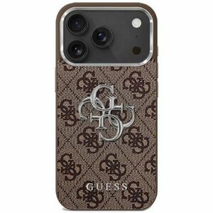 Husa pentru Apple iPhone 17, Guess, Big 4G Logo Classic, Maro Argintie imagine