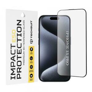 Folie de protectie Ecran Techsuit pentru Apple iPhone 15 Pro, Sticla Securizata, Full Glue imagine