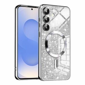Husa MagSafe pentru Samsung Galaxy S25 S931, Techsuit, Luxury Glitter, Argintie imagine