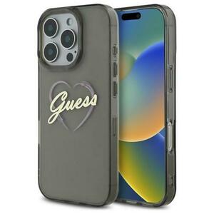 Husa pentru Apple iPhone 16 Pro, Guess, IML Heart, Neagra imagine