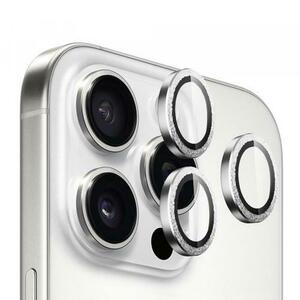 Folie de protectie Camera Spate Blueo Glitter Diamond Metal Frame pentru Apple iPhone 16 Pro Max / 16 Pro, Sticla Securizata imagine