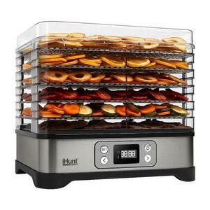 Aparat pentru uscat alimente iHunt Bro 3 în 1 Dehydrator, 220 W, Temporizator, Mentinere la cald, Control temperatura, Oprire automata (Argintiu) imagine