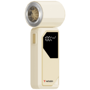 Ventilator portabil Verbatim Cool'n'Go AirJet W/S, 6 W, 4000 mAh, 20000 rpm, LED Display (Alb/Argintiu) imagine