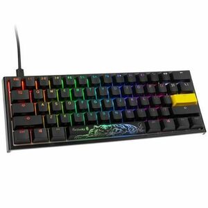 Tastatura Gaming Ducky One 2 Pro Mini, iluminare RGB, Wired, USB, Cherry Silent Red (Negru) imagine