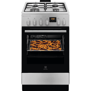 Aragaz Electrolux LKK564221X, Mixt, 4 arzatoare, Cuptor electric, Autocuratare catalitica, SteamBake, AirFry, Timer, Grill electric, Clasa A, 50 cm (Inox) imagine