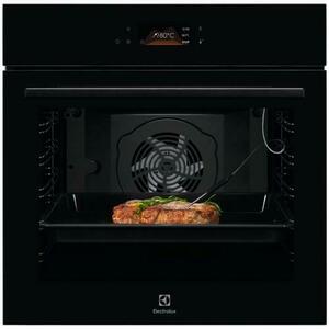 Cuptor incorporabil Electrolux LOE8H39Z, 72 l, 171 de programe predefinite, Afisaj digital, Control touch, Usa cu 3 straturi de geam, Grill, Senzor gatire, Ghidaj telescopic pe 1 nivel, Convectie, Clasa eficienta energetica A+, Sticla (Negru) imagine