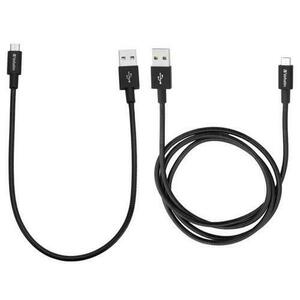 Cablu de date Verbatim, Micro USB, 2 bucati 0.3/1m (Negru) imagine
