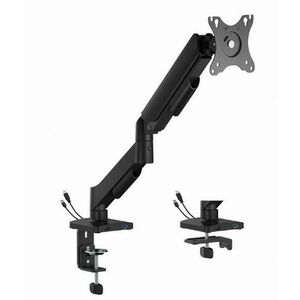 Brat reglabil pentru montarea ecranului pe birou cu porturi USB Gembird MA-DA1U-01, 17inch - 32inch (Negru) imagine