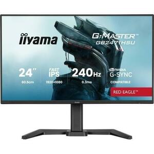 Monitor Gaming Fast IPS LED Iiyama 23.8inch GB2471HSU-B1, Full HD (1920 x 1080), HDMI, DisplayPort, Boxe, Pivot, 240 Hz, 0.3 ms (Negru) imagine