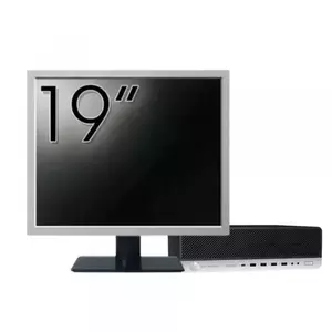 Pachet Calculator refurbished HP ProDesk 800 G3 SFF, Intel Core i5-7500 3.40 - 3.80GHz, 16GB DDR4, 500GB SSD + 1TB HDD, DVD-ROM + Monitor 19" imagine