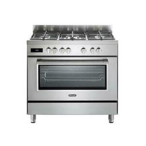Aragaz profesional DELONGHI PRO 96 MX ED RO, 5 arzatoare, Gaz + Electric, L 90 cm, Grill (Inox) imagine