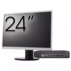 Calculator Sistem PC Refurbished Pachet Calculator refurbished HP Prodesk 600 G2 Mini PC, Intel Core i5-6500T 2.50GHz, 8GB DDR4, 256GB SSD + Monitor 24" imagine