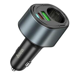 Incarcator Auto HOCO Z56, 35W, 3A, 1 x Extensie Bricheta - 1 x USB-A - 1 x USB-C, Negru imagine