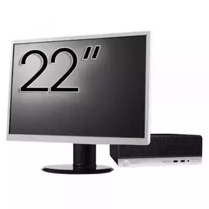 Calculator Sistem PC Refurbished Pachet Calculator refurbished HP ProDesk 400 G4 SFF, Intel Core i5-7500 3.40GHz, 8GB DDR4, 256GB SSD + Monitor 22" imagine