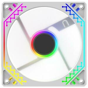 Ventilator AQIRYS Cetus 6P-12DLRB16B-ARGB, Reverse Blade, 120mm (Alb) imagine