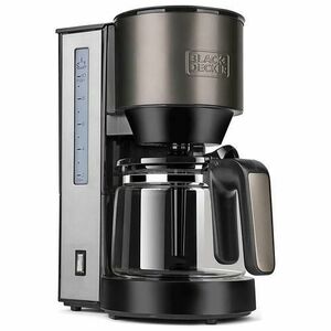 Cafetiera BLACK+DECKER BXCO870E, 870 W, Rezervor 1.25 l, 12 cesti (Argintiu/Negru) imagine