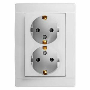 Priza dubla OEM PS-2512 (Alb) imagine