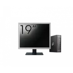 Calculator Sistem PC Refurbished Pachet Calculator refurbished Fujitsu Esprimo Q958 Mini PC, Intel Core i5-9500 3.00 - 4.40GHz, 8GB DDR4, 256GB SSD + Monitor 19" imagine