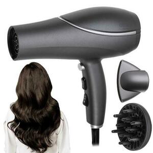 Uscator de par Camry CR2281, 2200 W, Tehnologie de ionizare, 2 trepte de putere, 3 setari de temperatura, Functie de aer rece, Concentrator, Difuzor, Set, 1 x uscator de par + 1 x concentrator + 1 x difuzor (Gri) imagine