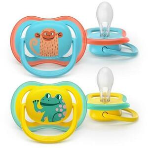 Set 2 suzete Philips Avent Ultra Air SCF349/58 care lasa pielea bebelusului sa respire, tetina extra-ferma, ortodontice, fara BPA, 18 luni+, colorat imagine