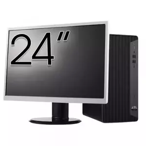 Pachet Calculator refurbished HP EliteDesk 800 G6 Tower, Intel Core i5-10400F 2.90 - 4.30GHz, 16GB DDR4, Placa Video AMD Radeon R7 430 2GB, 256GB SSD + Monitor 24" imagine