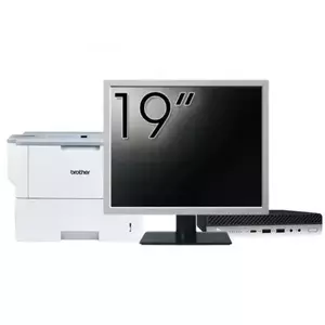 Pachet Calculator refurbished HP EliteDesk 800 G3 Mini PC, Intel Core i5-6500T 2.50GHz, 16GB DDR4, 256GB SSD + Monitor 19" & Imprimanta Brother HL-L6300DW imagine
