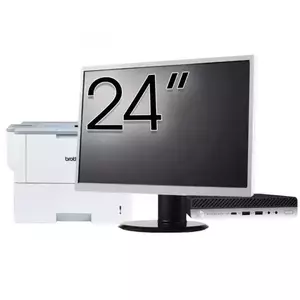 Pachet Calculator refurbished HP EliteDesk 800 G3 Mini PC, Intel Core i7-7700T 2.90GHz, 8GB DDR4, 256GB SSD, Wi-Fi + Monitor 24" & Imprimanta Brother HL-L6300DW imagine