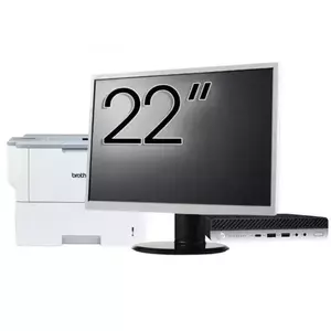 Pachet Calculator refurbished HP EliteDesk 800 G3 Mini PC, Intel Core i5-6500T 2.50GHz, 8GB DDR4, 256GB SSD + Monitor 22" & Imprimanta Brother HL-L6300DW imagine