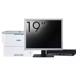 Pachet Calculator refurbished HP EliteDesk 800 G6 Mini PC, Intel Core i5-10500T 2.30 - 3.80GHz, 8GB DDR4, 256GB SSD + Monitor 19" & Imprimanta Brother HL-L6300DW imagine