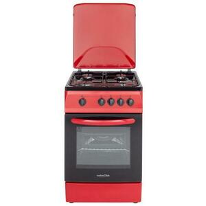 Aragaz NobelTek NLT 5601R/G1, Gaz, 4 arzatoare, Dispozitiv siguranta plita si cuptor, 50 x 60 cm (Rosu) imagine