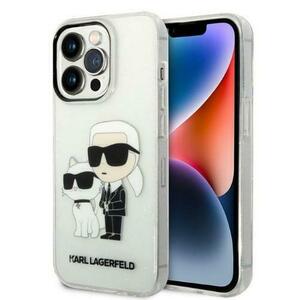 Husa pentru Apple iPhone 14 Pro, Karl Lagerfeld, Glitter Karl & Choupette, Transparenta imagine