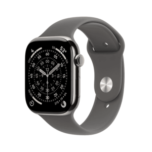 Smartwatch Apple Watch 11, GPS + Cellular, 46mm, Ecran Retina LTPO OLED, Chip S10 cu Procesor Dual-Core, 64GB Flash, Wi-Fi, Bluetooth, Carcasa Titan, Curea Sport Band S/M (Argintiu) imagine