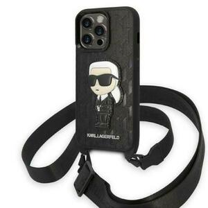 Husa pentru Apple iPhone 14 Pro, Karl Lagerfeld, Monogram Ikonik Karl, Neagra imagine