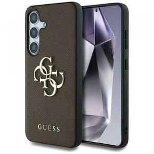 Husa pentru Samsung Galaxy S25+ S936, Guess, 4G Grained Big and Classic Logo, Maro imagine