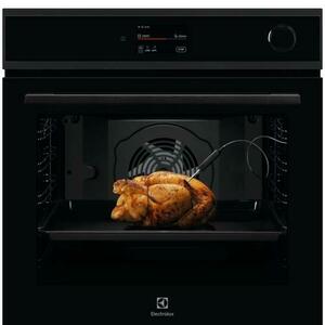 Cuptor incorporabil Electrolux EOC9P3XH, 72 l, SteamCrisp-gatire cu abur, Conectivitate WI-FI, TFT Activ, 75 programe predefinite, Autocuratare pirolitica, Timer cu display electronic, Grill, Clasa energetica A++, Sticla neagra cu insertie metalica (Negr imagine
