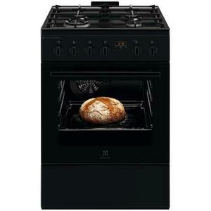 Aragaz Electrolux LKK664220K, Mixt, 4 arzatoare, SteamBake-gatire cu abur, AirFry, Autocuratare Catalitica, Timer mecanic, Aprindere integrata plita si cuptor, Grill Electric, Iluminare cuptor, 60 cm (Negru) imagine