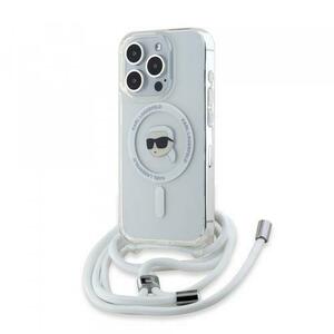 Husa MagSafe pentru Apple iPhone 15 Pro Max, Karl Lagerfeld, IML Crossbody Karl's Head, Transparenta imagine