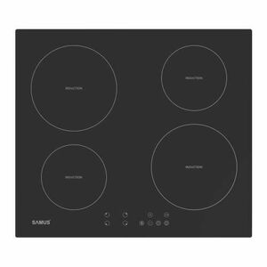 Plita incorporabila SAMUS PSI-64BMG10, Inductie, 4 zone de gatit, Sticla ceramica, Panou touch control, 9 trepte, 7000 W (Negru) imagine