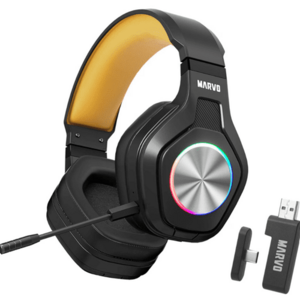 Casti Gaming Marvo HG9084W Pulz 80W, Wireless 2.4 Ghz, Bluetooth, iluminare RGB (Negru) imagine