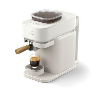 Espressor semi-automat Philips Baristina BAR302/20, 1550 W, Rezervor apa 1.2 l, Rasnita incorporata, Recipient boabe 170 gr, Portafiltru maro (Alb) imagine