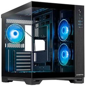 Carcasa Chieftec VISIO GM-30B-TG-OP, Dual Chamber, Tempered glass, Negru imagine