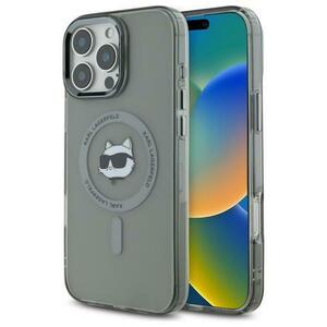 Husa MagSafe pentru Apple iPhone 16 Pro Max, Karl Lagerfeld, IML Metal Choupette's Head, Neagra imagine