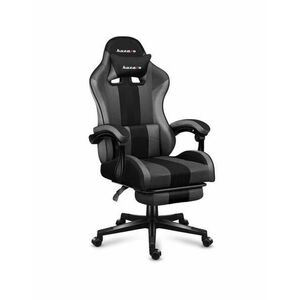 Scaun gaming Huzaro HZ-Force 4.7, Mesh, Suport picioare, Cotiere moi, Perne lombara & cervicala, Cadru otel (Gri/Negru) imagine