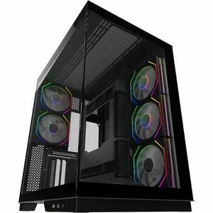 Carcasa AQIRYS Janus ARGB, Middle Tower, Iluminare LED ARGB, Negru imagine