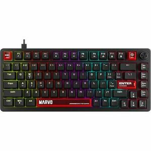 Tastatura Mecanica Marvo KG936 Arma 82, iluminare LED Rainbow, USB, Switch TNT Peach, Negru imagine