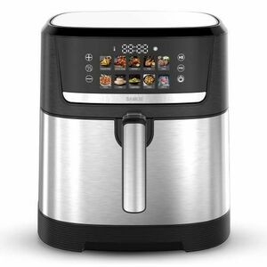 Friteuza cu aer cald Samus AF8.5-S2000DW, 8.5 l, 2000 W, Timer 60 minute, Control digital tactil, 10 programe (Negru/Inox) imagine