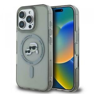 Husa MagSafe pentru Apple iPhone 16 Pro Max, Karl Lagerfeld, IML Metal Karl & Choupette's Heads, Neagra imagine