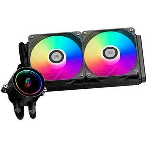 Cooler CPU PCCooler DA240 ARGB, 2 x 120mm, 500 - 1800 RPM, iluminare RGB (Negru) imagine