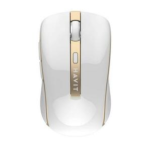 Mouse HAVIT MS951GT, Wireless 2.4Ghz, USB, 1000-1600dpi (Alb/Auriu) imagine
